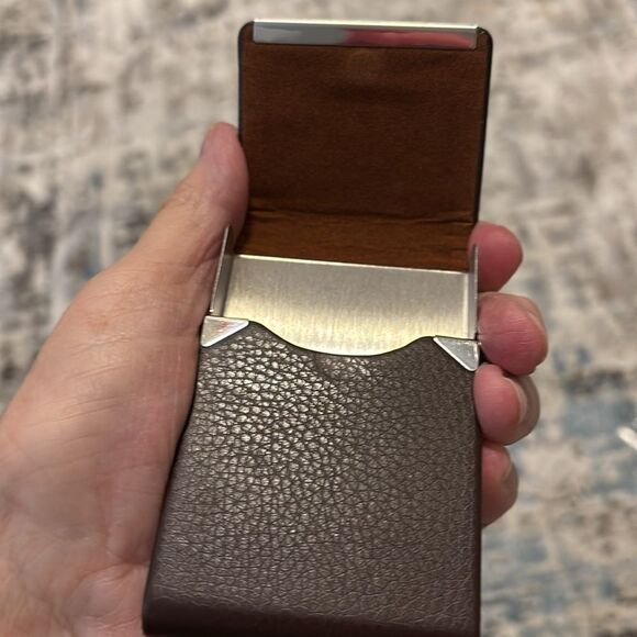 Bundle of TWO Brown Business Card Holders. Great for gifts. Ship same day! - Picture 2 of 8